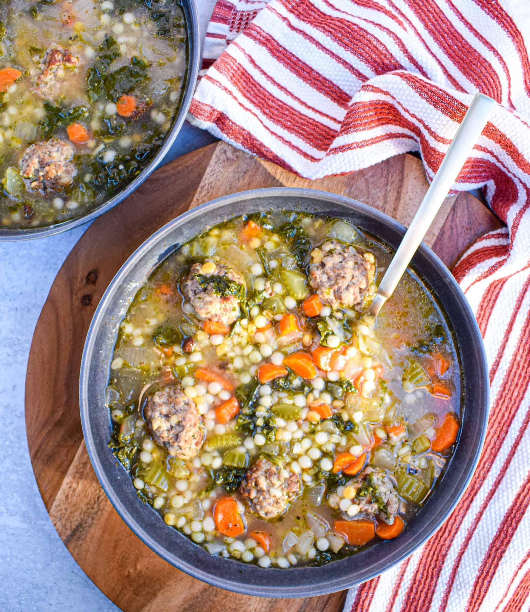 Italian wedding soup with cous cous