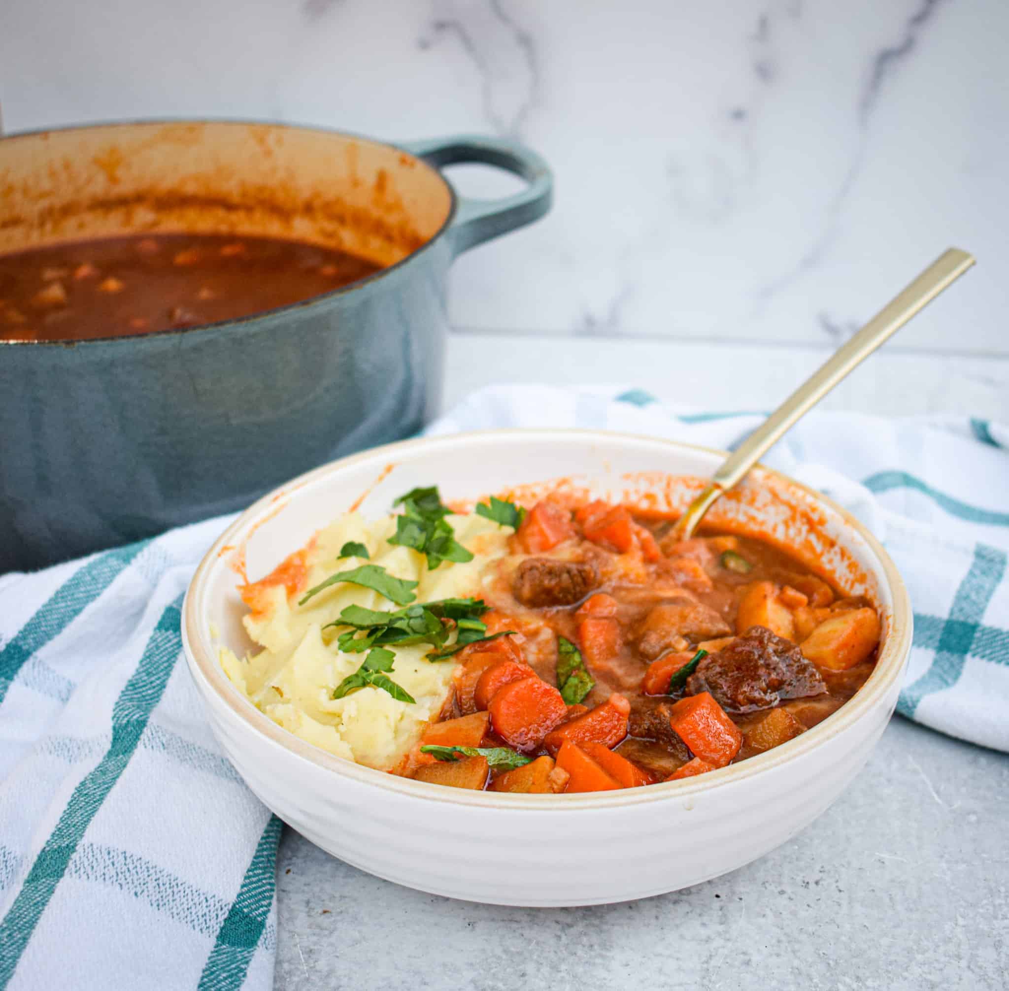 Whole30 beef and root vegetable stew by the jam jar kitchen