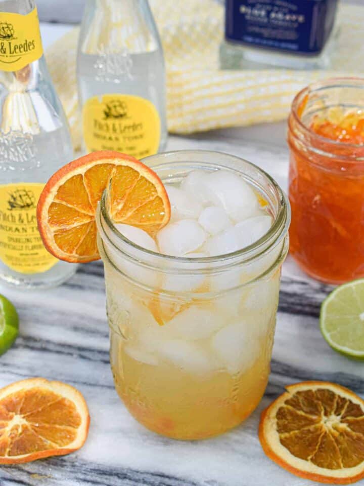Marmalade tequila sunrise smash cocktail