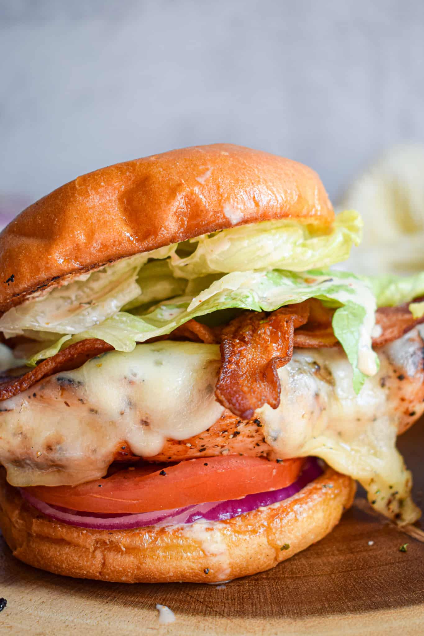 ultimate grilled chicken sandwich with bacon 