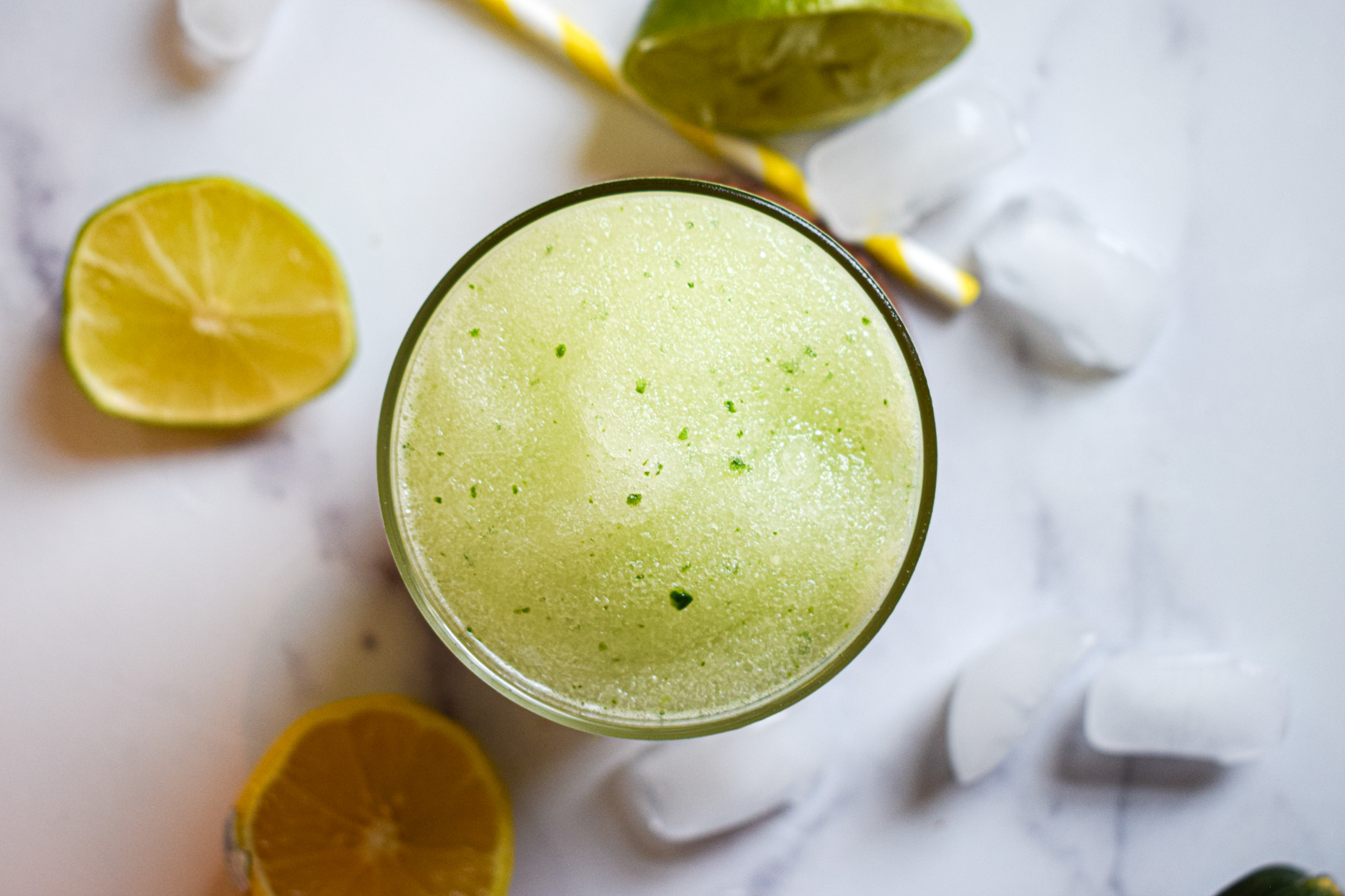 frozen gin and tonic with cucumber