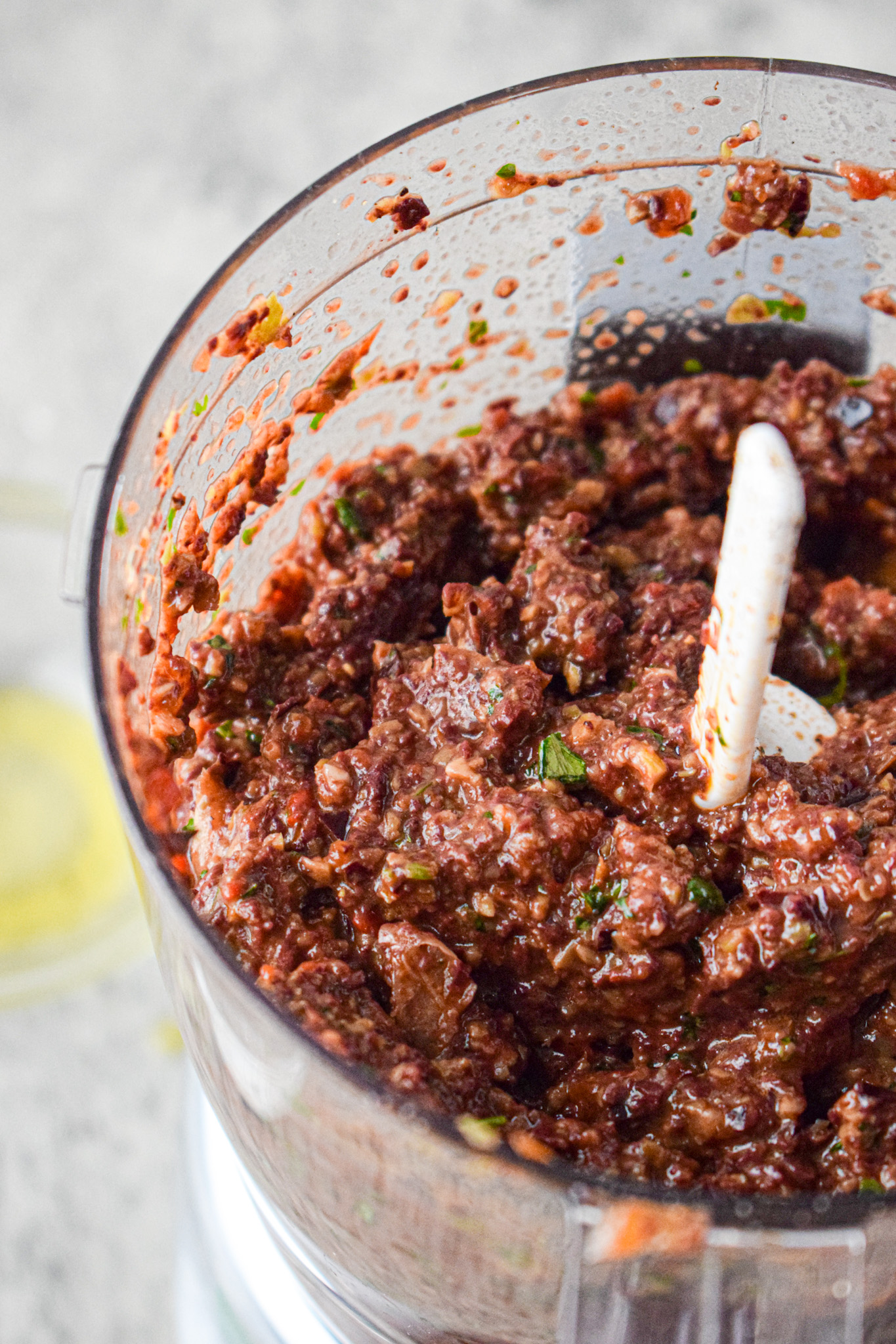 food processor with olive tapenade 