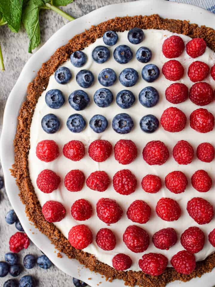 red white and blue 4th of july icebox pie dessert recipe