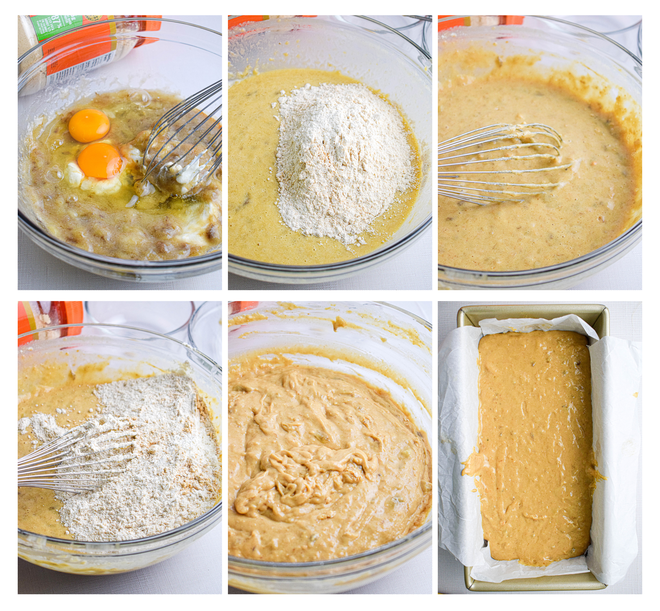 step by step photos making peanut butter banana quick bread