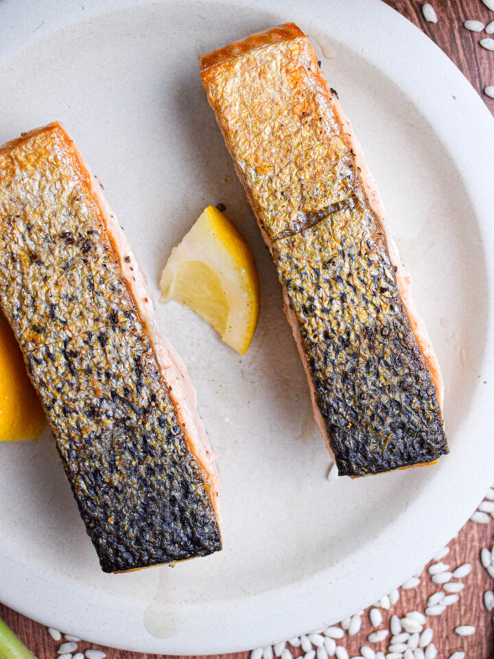 crispy skin pan seared salmon